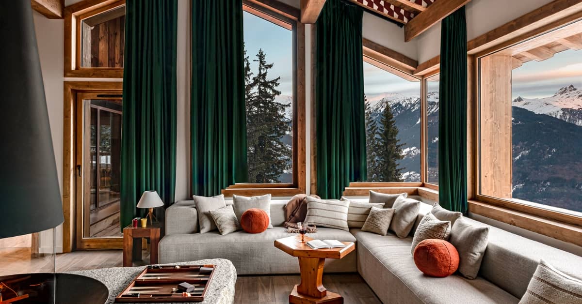 Salon d'un chalet de Courchevel