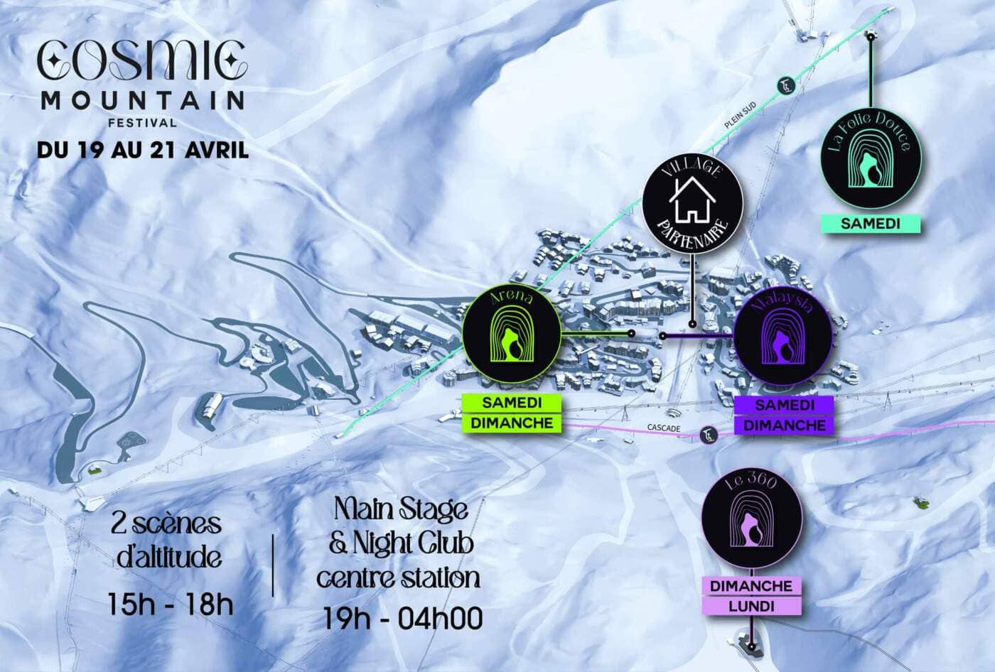 Plan du Cosmic Mountain Festival